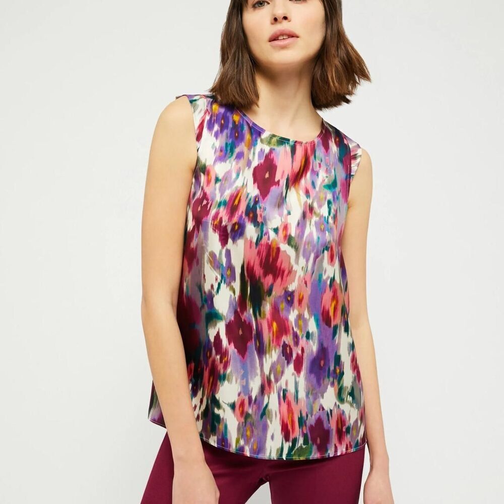 NEW Pennyblack 100% Silk Boatneck Top with back laces | Size 10 Interview Office